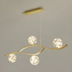 Suspension moderne réglable en verre transparent avec LED