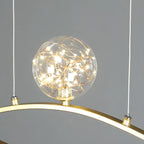 Suspension moderne réglable en verre transparent avec LED