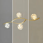 Suspension moderne réglable en verre transparent avec LED