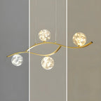 Suspension moderne réglable en verre transparent avec LED