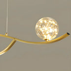 Suspension moderne réglable en verre transparent avec LED