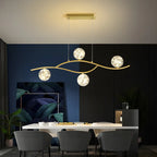 Suspension moderne réglable en verre transparent avec LED