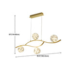 Suspension moderne réglable en verre transparent avec LED