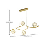 Suspension moderne réglable en verre transparent avec LED