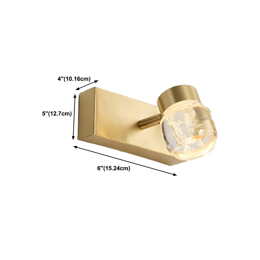 Applique murale moderne en métal doré pour salle de bain
