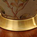 Lampe de table HomeyFad classique en céramique avec abat-jour en tissu jaune clair et motif floral