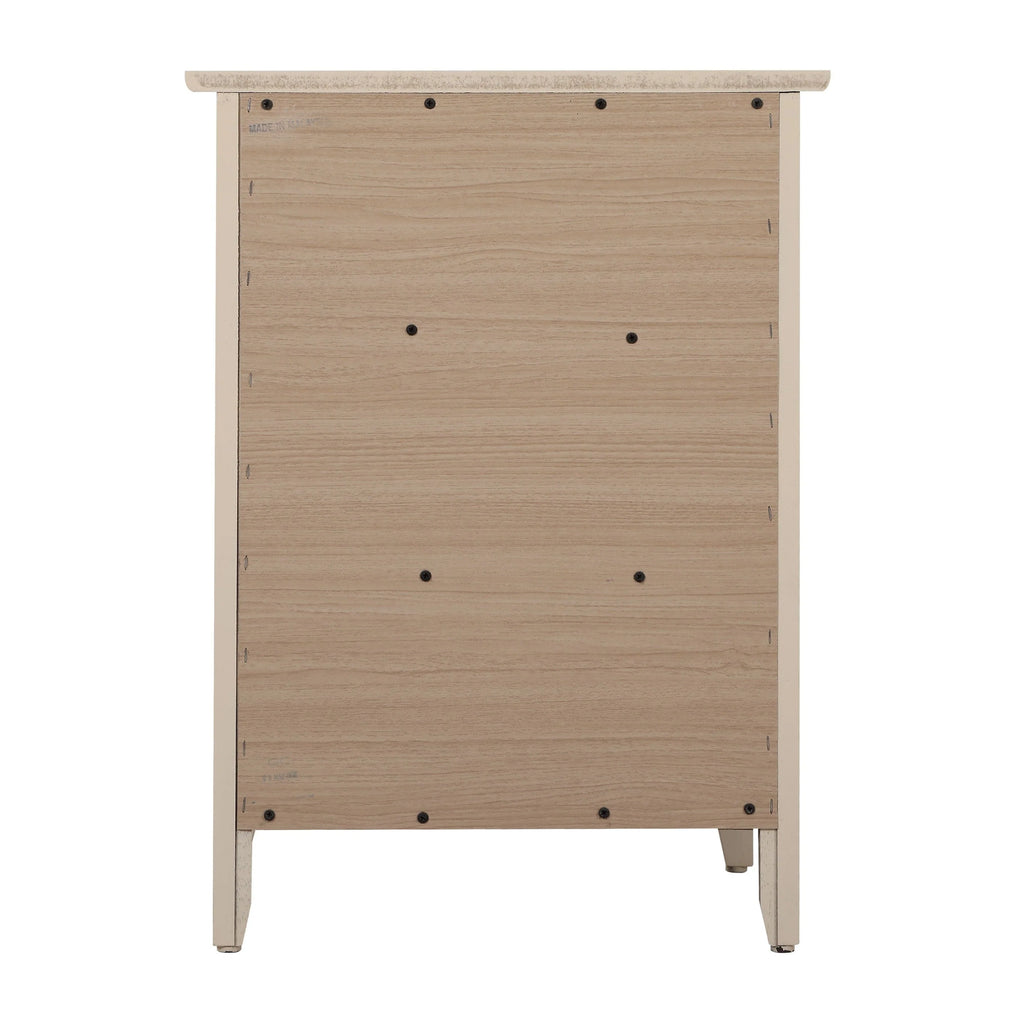 Table de chevet Daniel de style transitionnel en bois, à 3 tiroirs