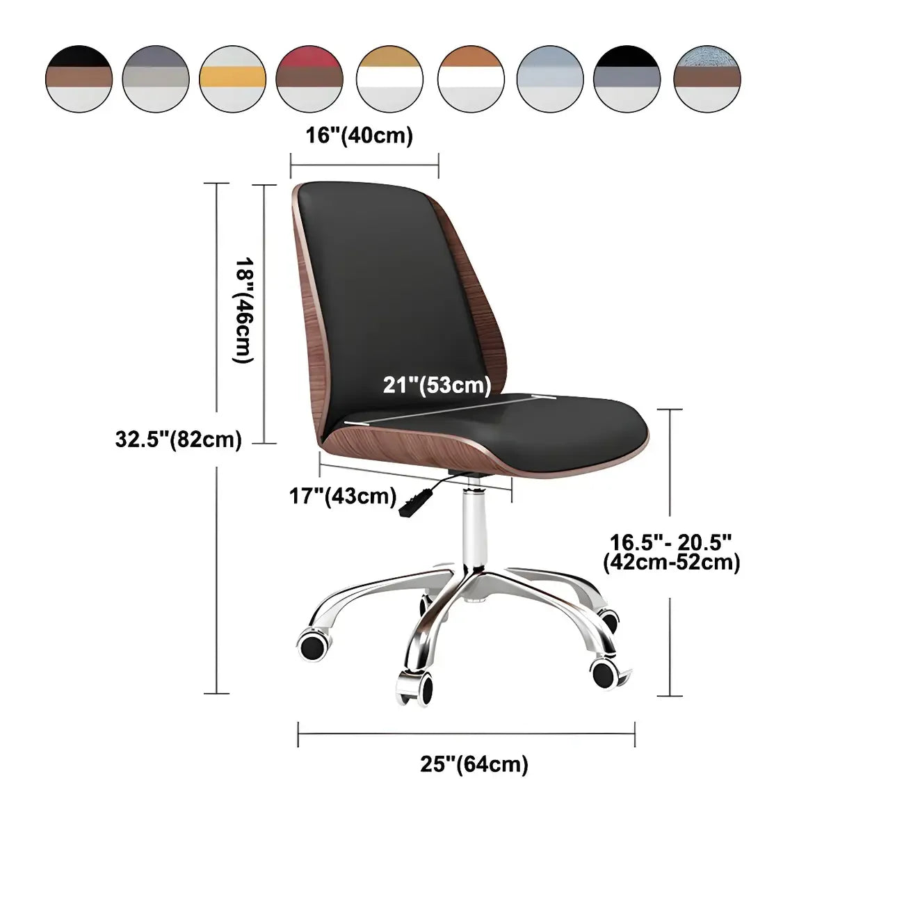 Fauteuil de bureau pivotant moderne en cuir