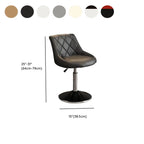 Tabouret de bar pivotant capitonné à losanges, réglable, en cuir PU noir et rouge