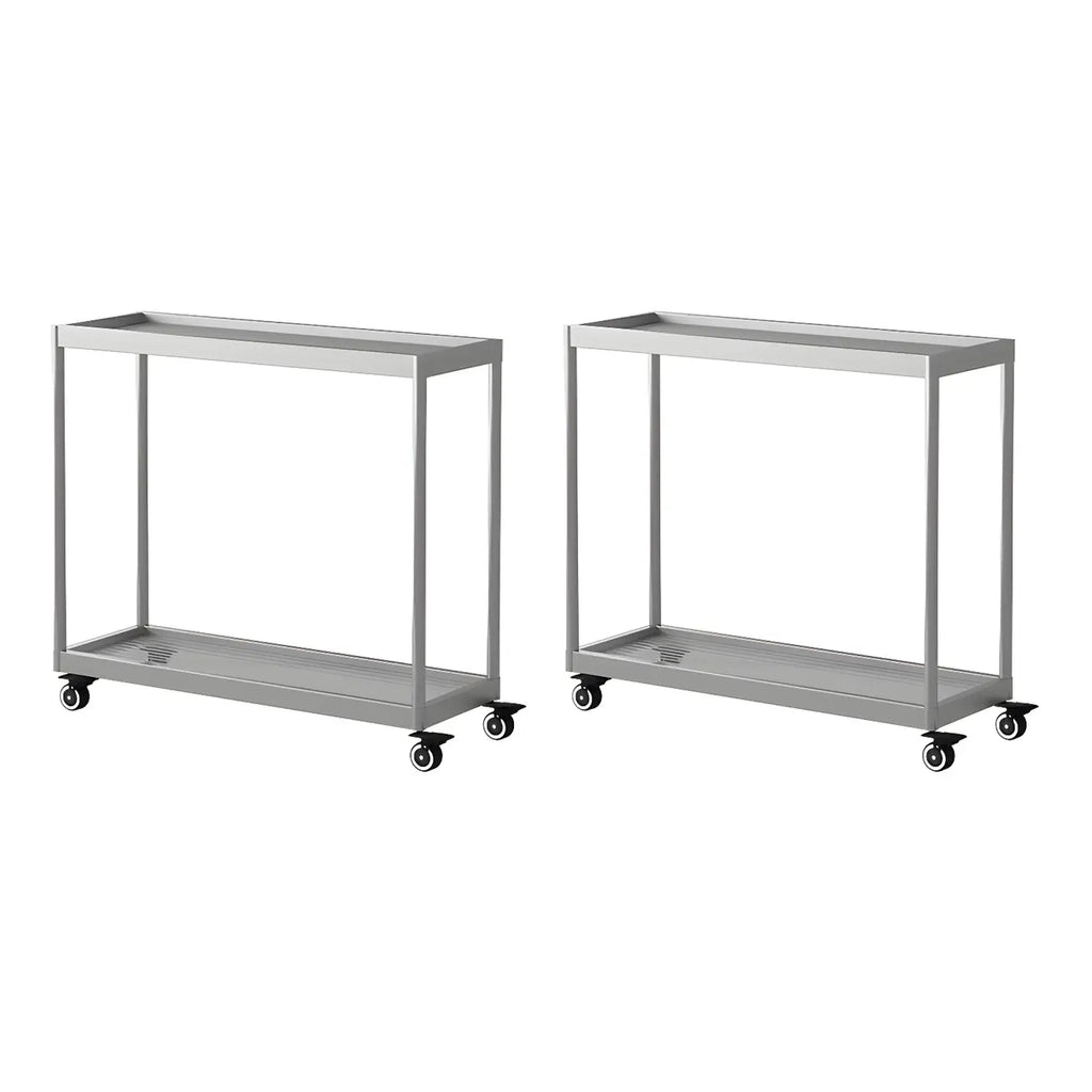 Table d'appoint rectangulaire à plateau supérieur en verre doré sur roulettes