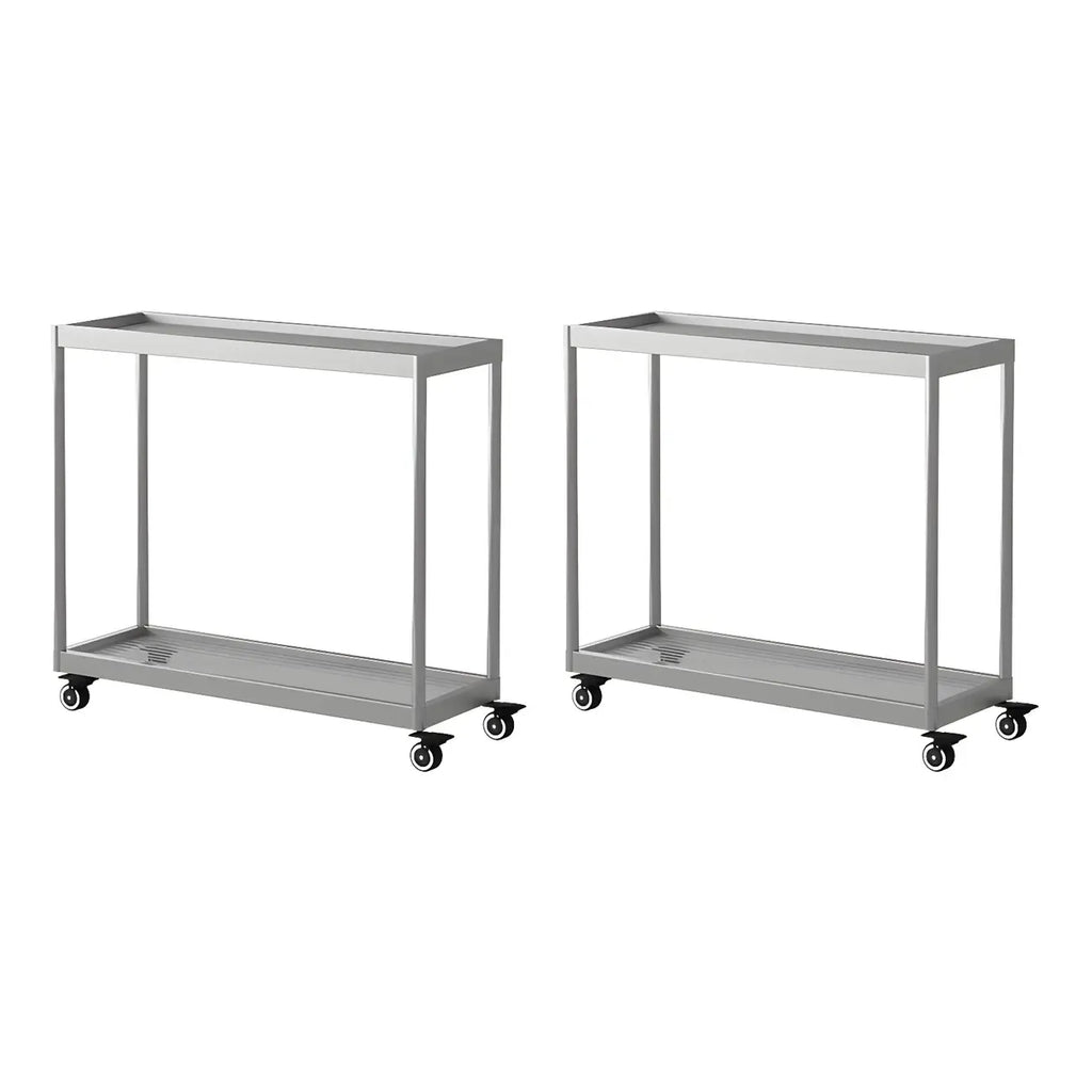 Table d'appoint rectangulaire à plateau supérieur en verre doré sur roulettes