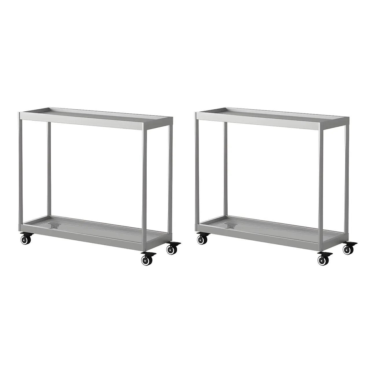 Table d'appoint rectangulaire à plateau supérieur en verre doré sur roulettes