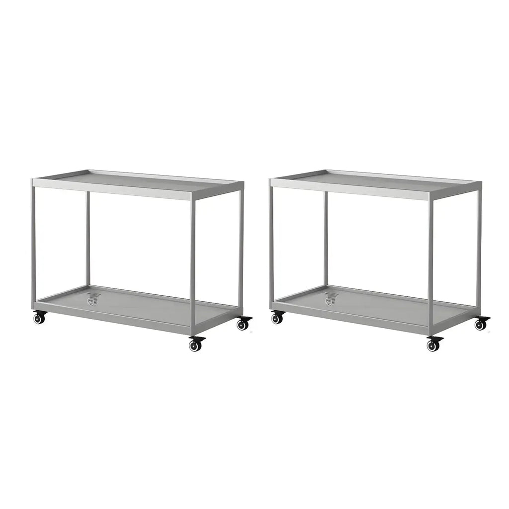 Table d'appoint rectangulaire à plateau supérieur en verre doré sur roulettes