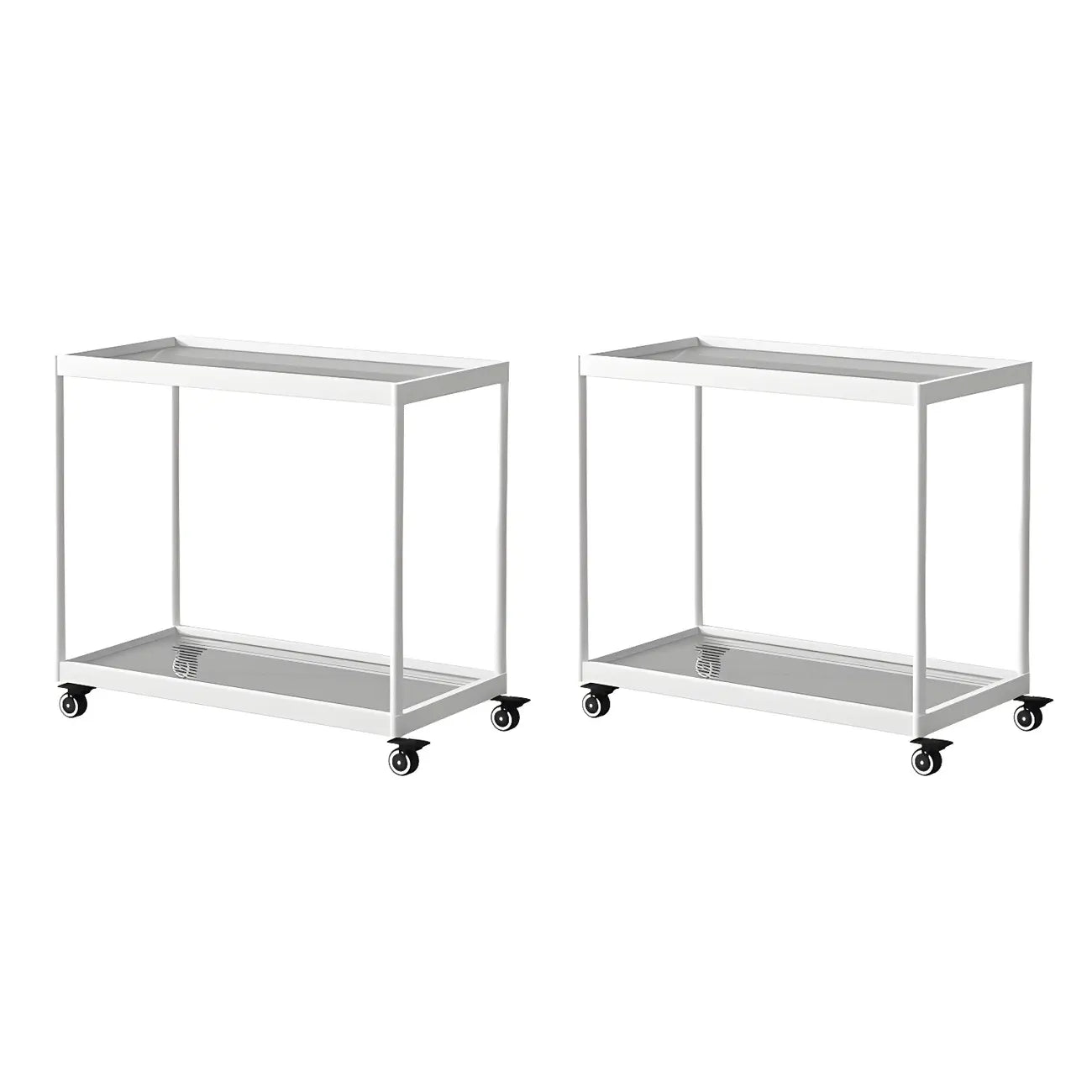 Table d'appoint rectangulaire à plateau supérieur en verre doré sur roulettes