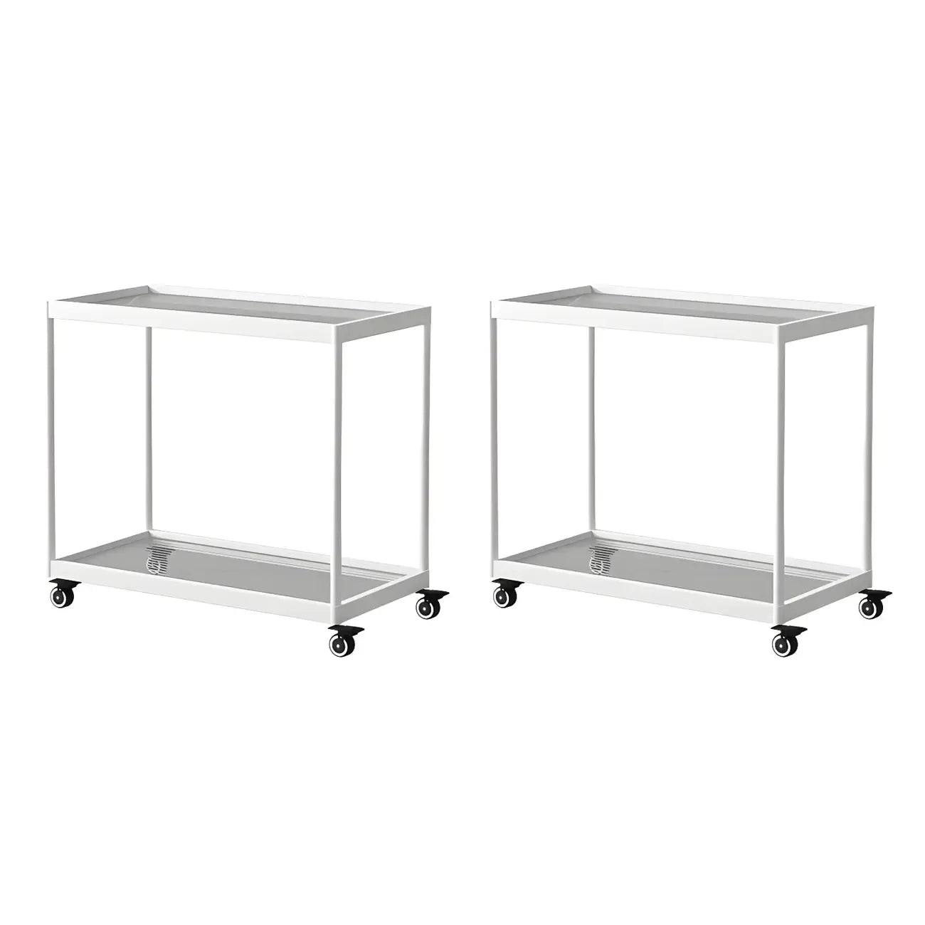 Table d'appoint rectangulaire à plateau supérieur en verre doré sur roulettes