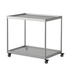 Table d'appoint rectangulaire à plateau supérieur en verre doré sur roulettes