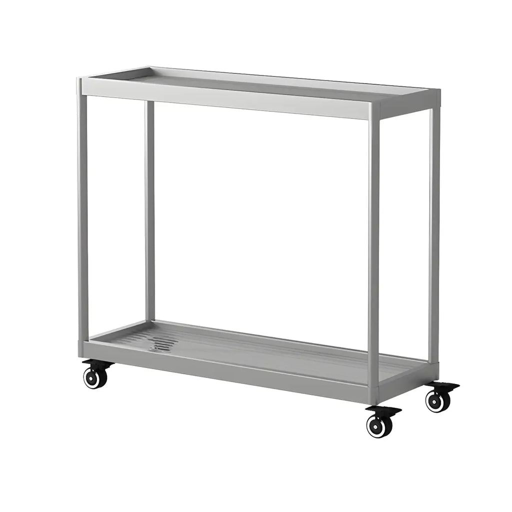 Table d'appoint rectangulaire à plateau supérieur en verre doré sur roulettes