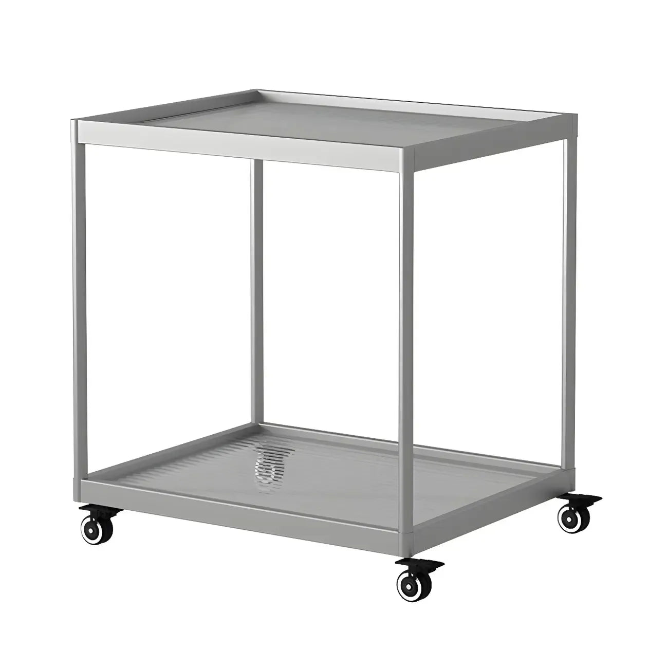 Table d'appoint rectangulaire à plateau supérieur en verre doré sur roulettes
