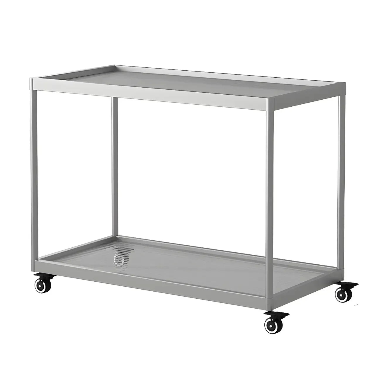 Table d'appoint rectangulaire à plateau supérieur en verre doré sur roulettes