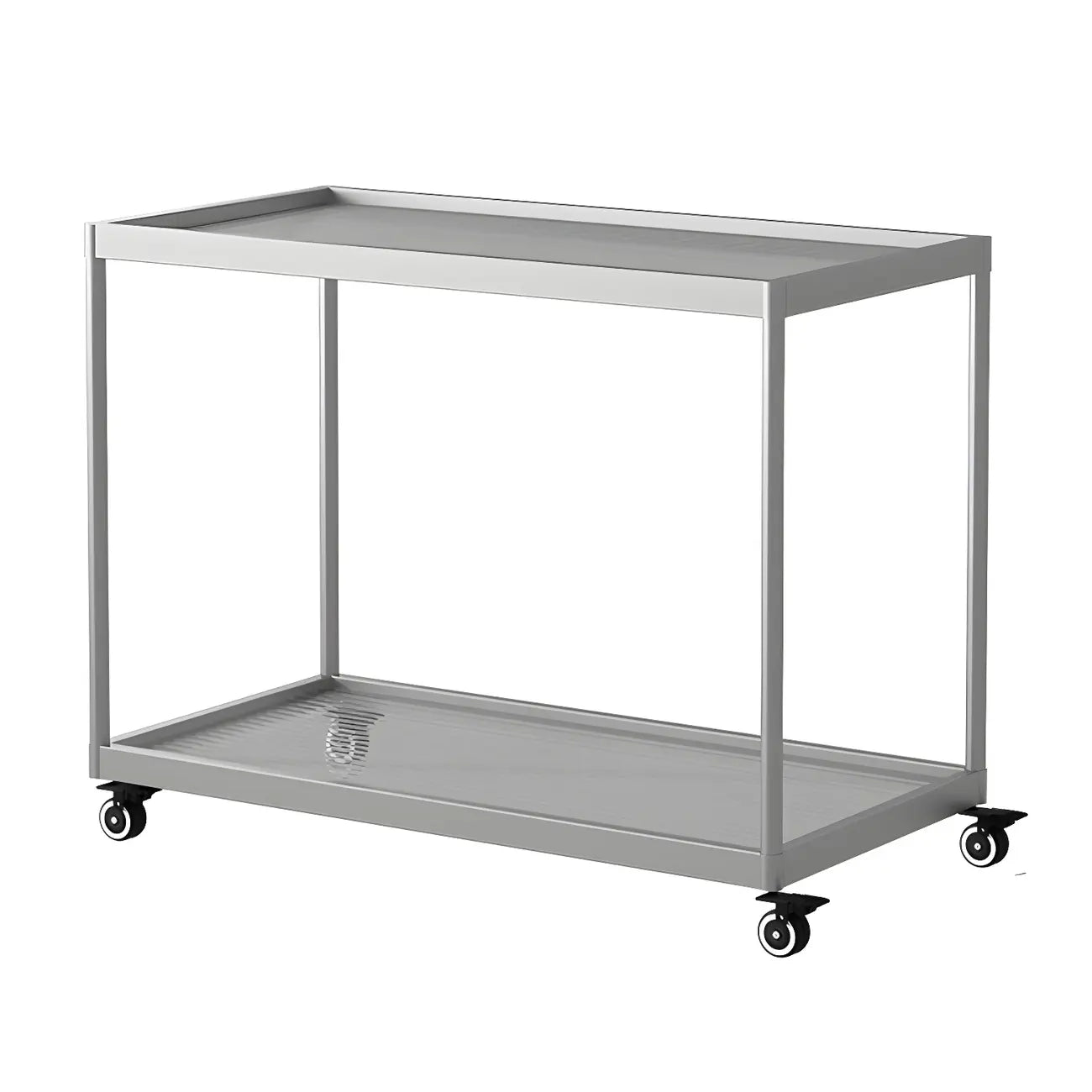 Table d'appoint rectangulaire à plateau supérieur en verre doré sur roulettes