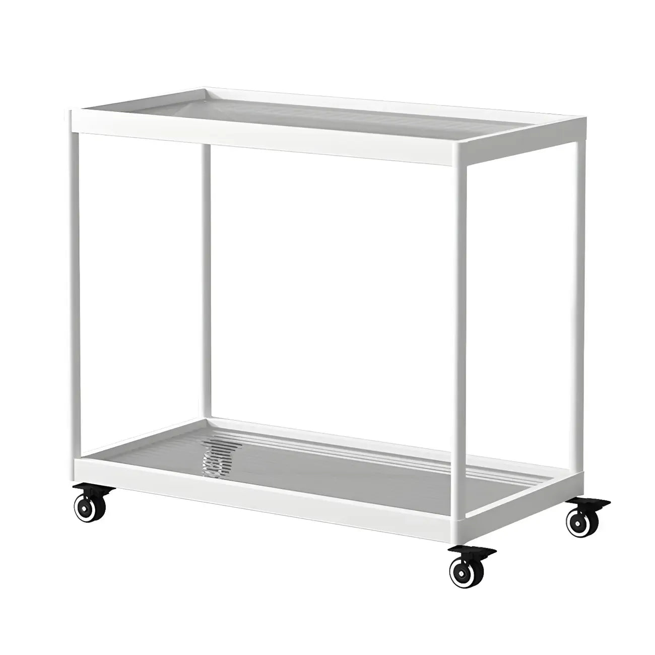 Table d'appoint rectangulaire à plateau supérieur en verre doré sur roulettes