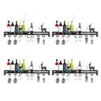 Support mural flottant en métal pour verres à vin et bouteilles avec crochet