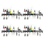 Support mural flottant en métal pour verres à vin et bouteilles avec crochet