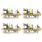Support mural flottant en métal pour verres à vin et bouteilles avec crochet