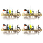 Support mural flottant en métal pour verres à vin et bouteilles avec crochet