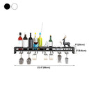 Support mural flottant en métal pour verres à vin et bouteilles avec crochet