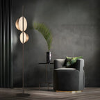 Lampadaire hémisphérique moderne en métal à 2 lumières pour salon