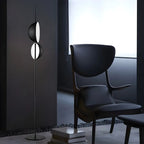 Lampadaire hémisphérique moderne en métal à 2 lumières pour salon