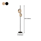 Lampadaire hémisphérique moderne en métal à 2 lumières pour salon