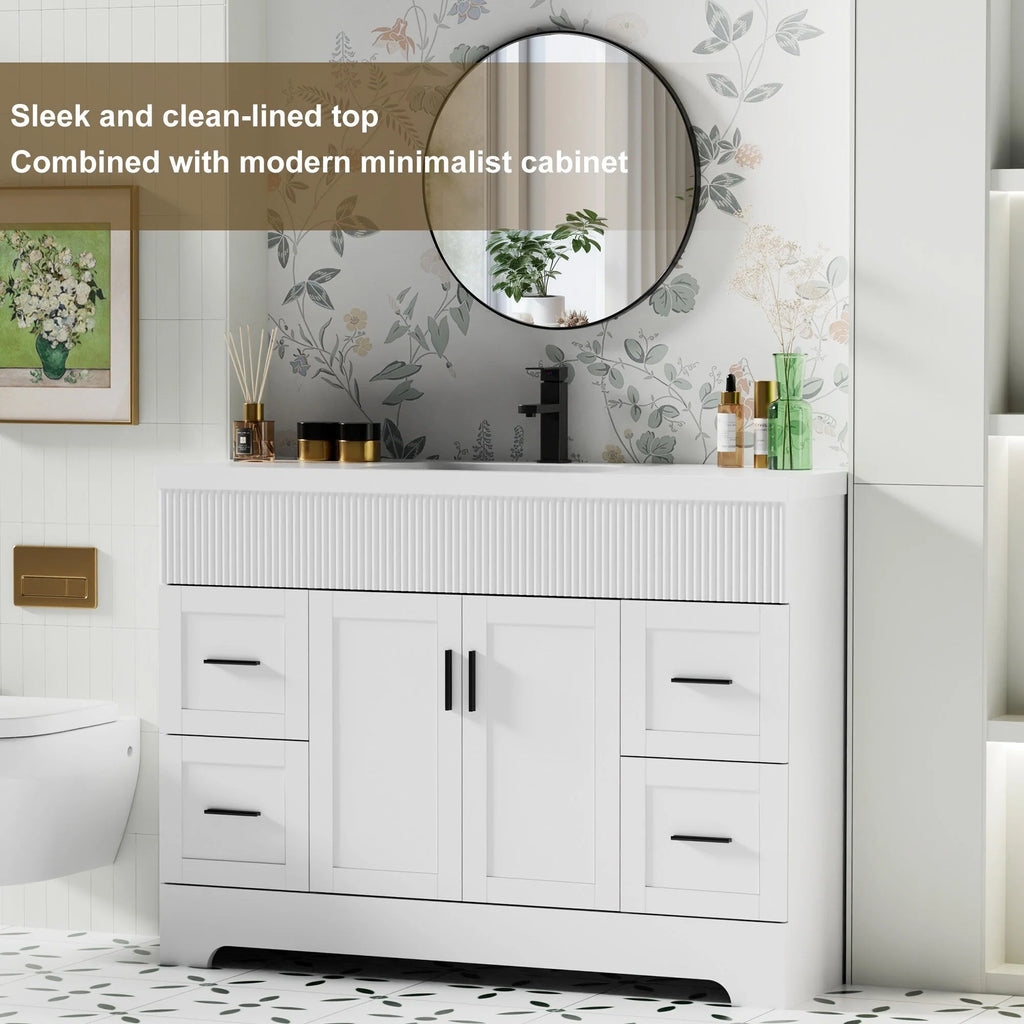 Ensemble meuble-lavabo Wavy Line 30/36/48 avec lavabo et robinet