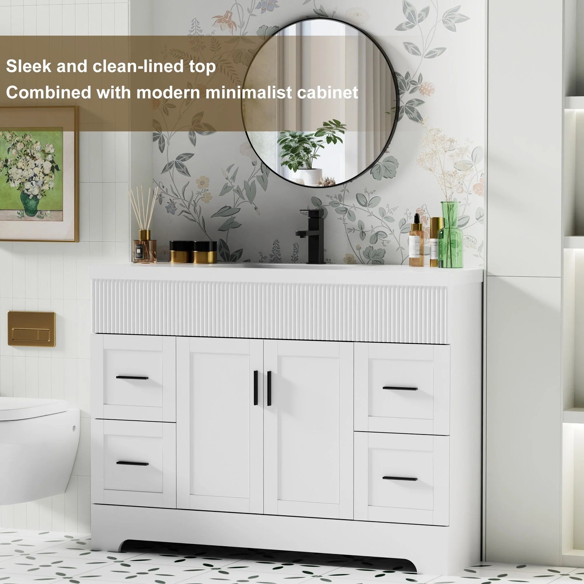 Ensemble meuble-lavabo Wavy Line 30/36/48 avec lavabo et robinet