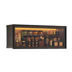 Vitrine de cuisine suspendue en métal gris et verre
