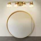 Applique murale moderne en verre transparent doré sous dôme pour salle de bain