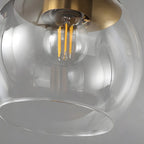 Applique murale moderne en verre transparent doré sous dôme pour salle de bain