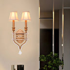 2 applique a parete in cristallo Graceful con paralume in tessuto e LED