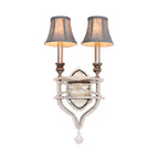 2 applique a parete in cristallo Graceful con paralume in tessuto e LED