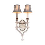 2 applique a parete in cristallo Graceful con paralume in tessuto e LED