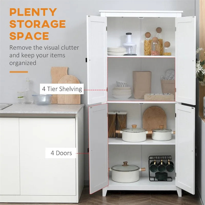 Mobile dispensa a colonna da cucina con ante e ripiani regolabili - N/D