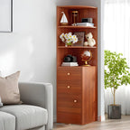 Bibliothèque d'angle contemporaine en bois blanc avec armoire