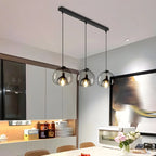 Suspension moderne en verre noir pour cuisine et salle à manger