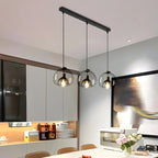 Suspension moderne en verre noir pour cuisine et salle à manger