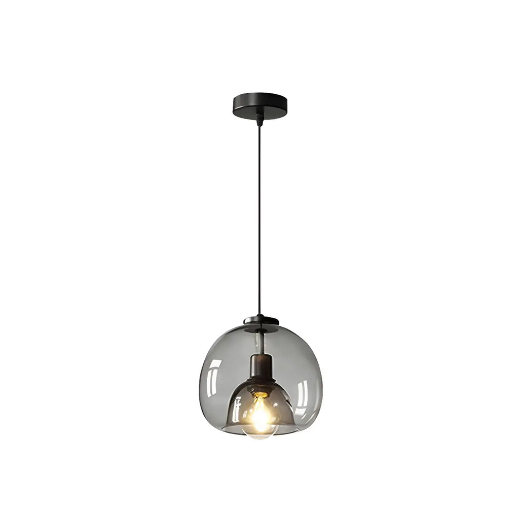 Suspension moderne en verre noir pour cuisine et salle à manger