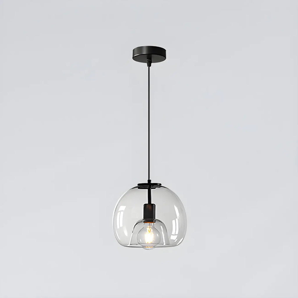 Suspension moderne en verre noir pour cuisine et salle à manger