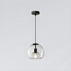Suspension moderne en verre noir pour cuisine et salle à manger
