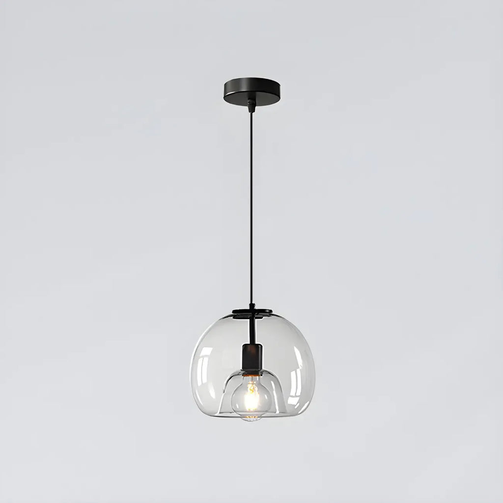 Suspension moderne en verre noir pour cuisine et salle à manger