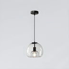Suspension moderne en verre noir pour cuisine et salle à manger